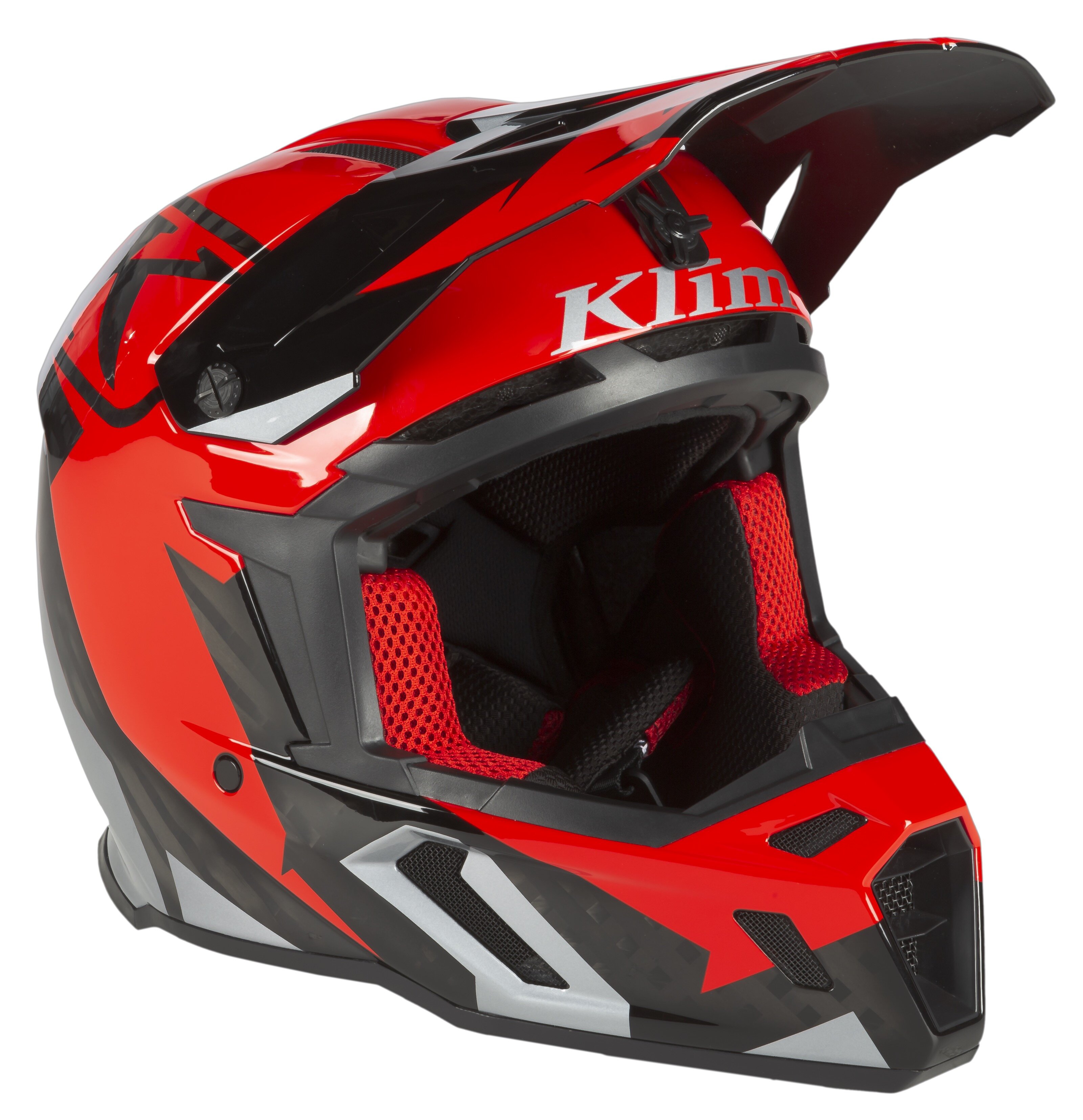 Шлем Klim F5 Helmet ECE MD Amp Fiery Red - Metallic Silver