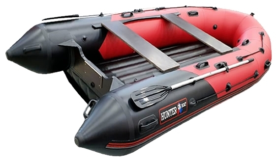 Надувная лодка Хантер 350 Про, цвет красн/черн