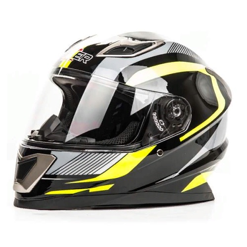 Шлем мото интеграл HIZER B5162 (L) Black/Lemon