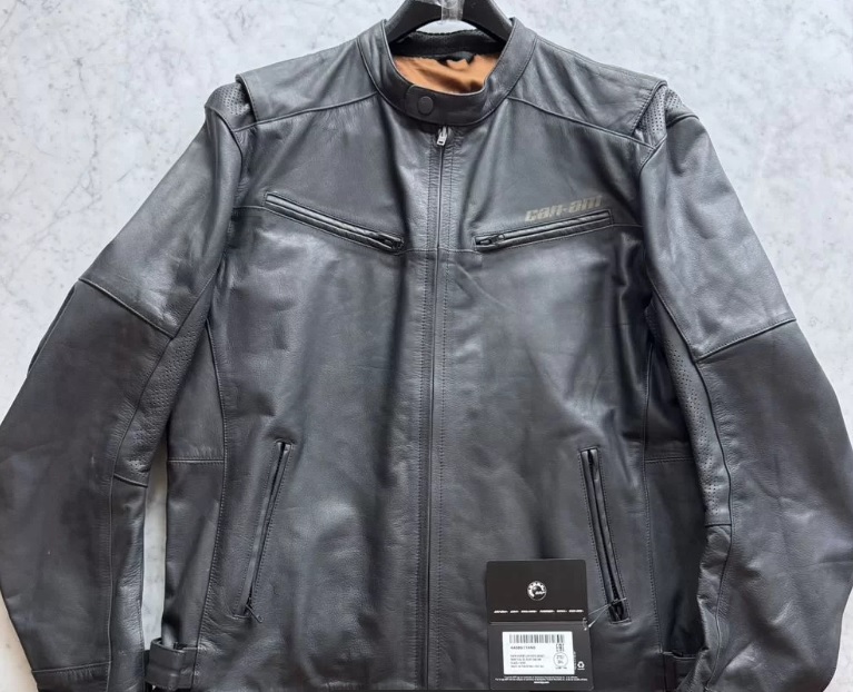 Куртка мужская кожаная Can-Am, черн 2XL