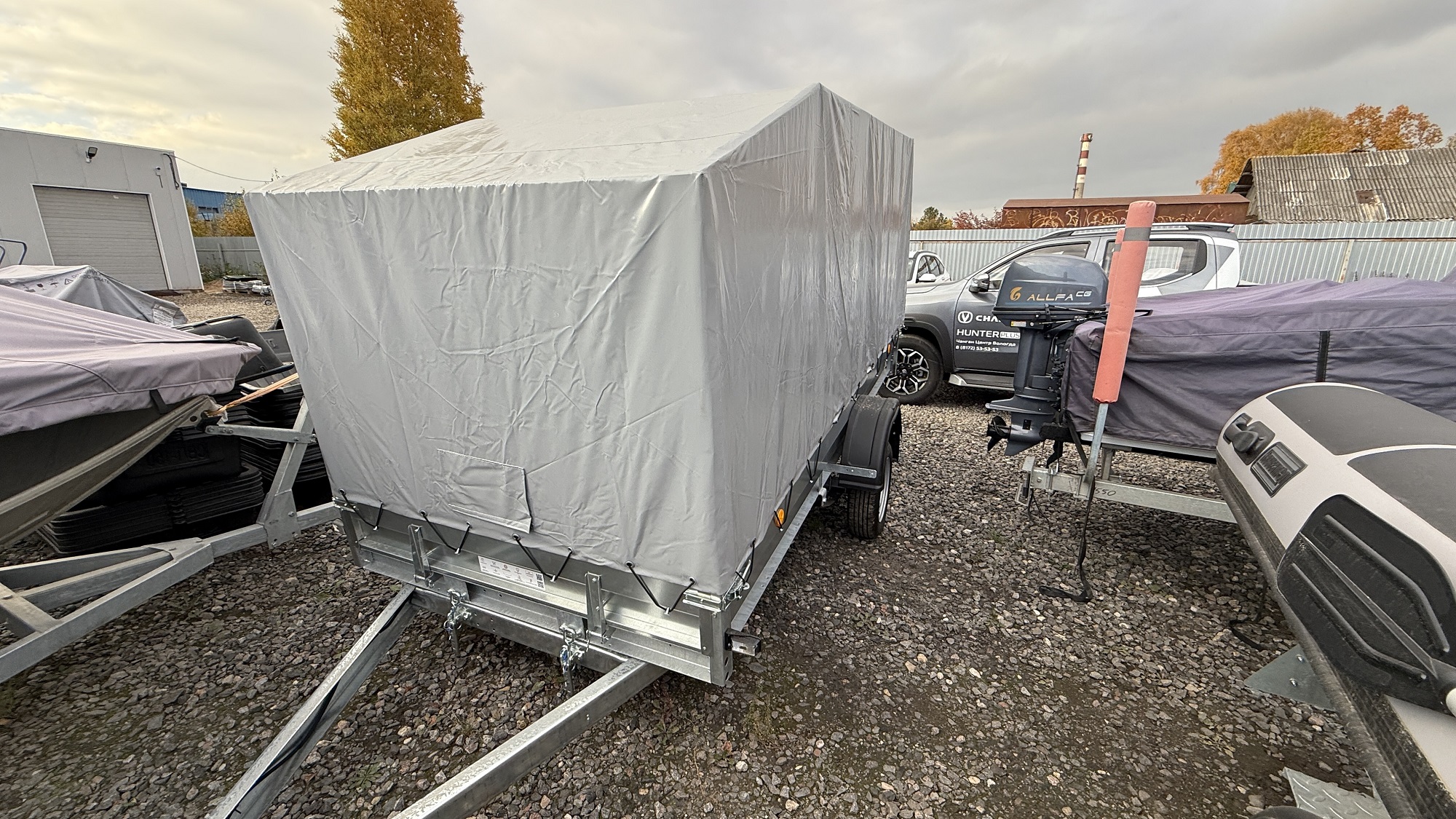 Прицеп бортовой Трейлер 3,5м х 1,5м с тентом