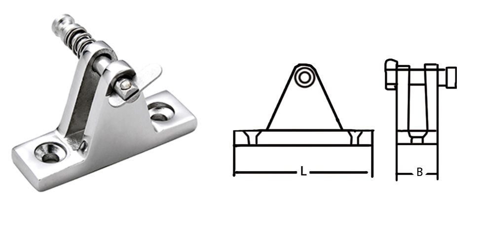 Кронштейн палубный нерж 22 мм с защелкой