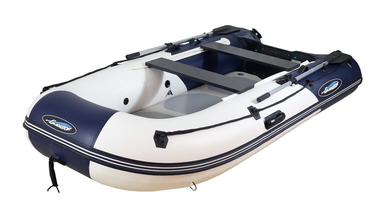 Надувная лодка GLADIATOR C370AL (бело-синяя)