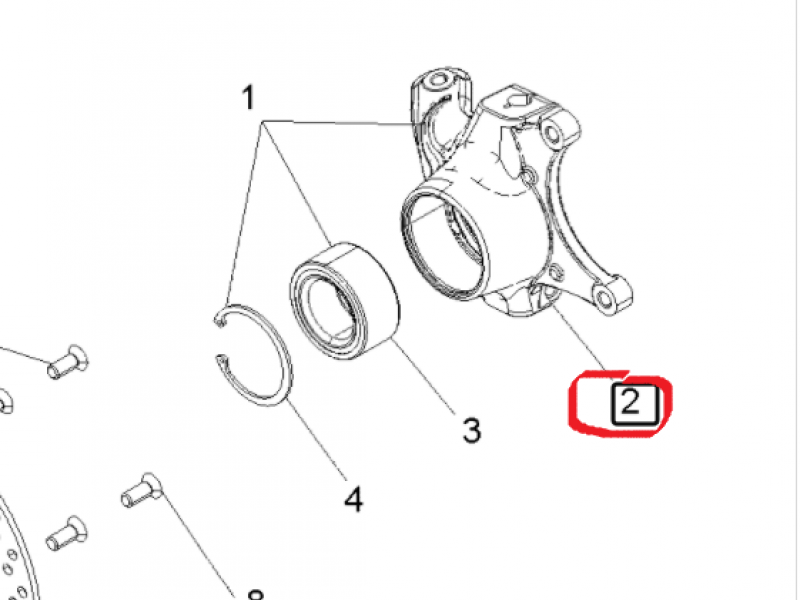 Кулак поворотный CARRIER-BEARING FRONT MACH LH