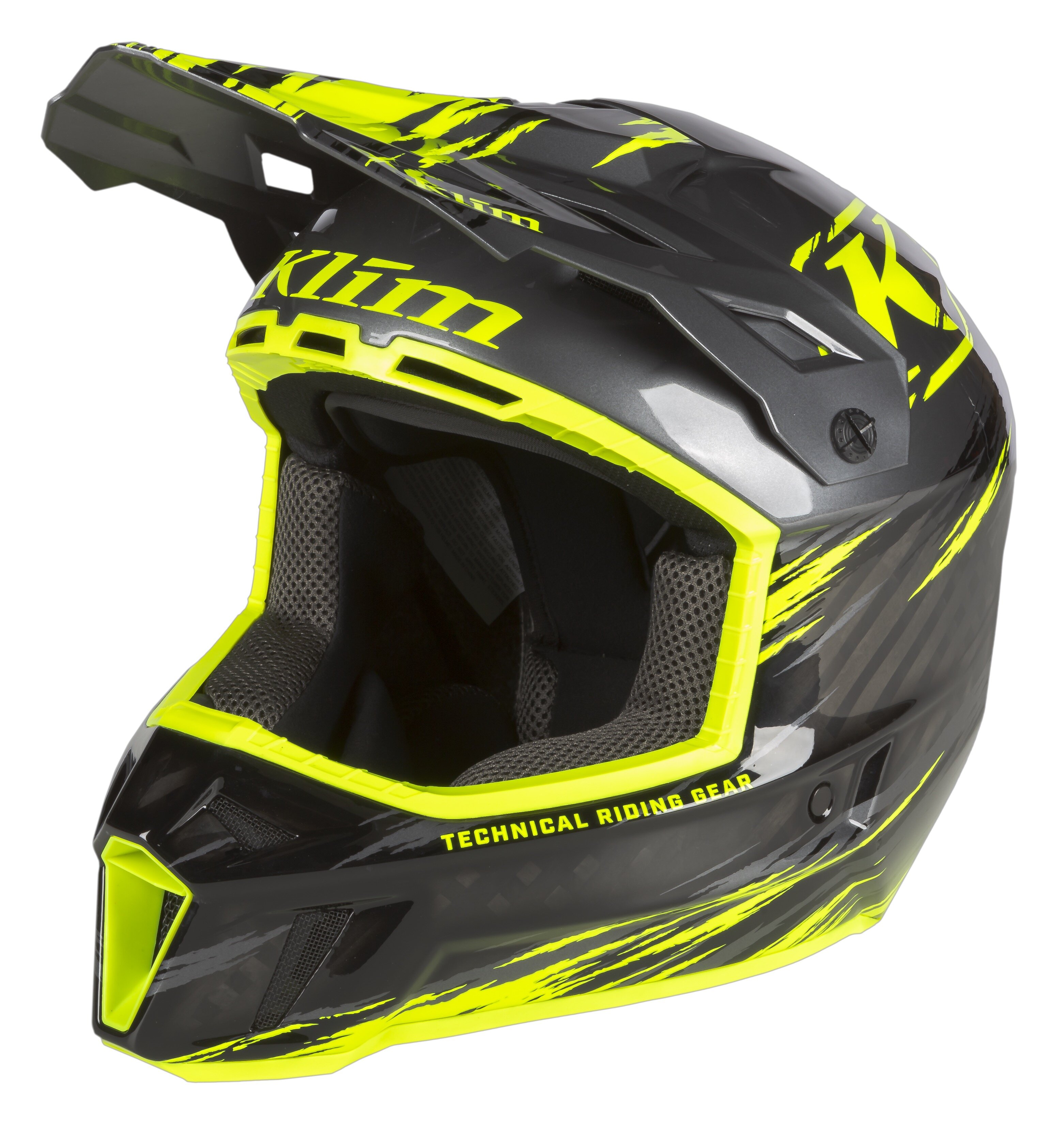 Шлем Klim F3 Carbon Pro Helmet ECE LG Thrashed Asphalt - Hi-Vis