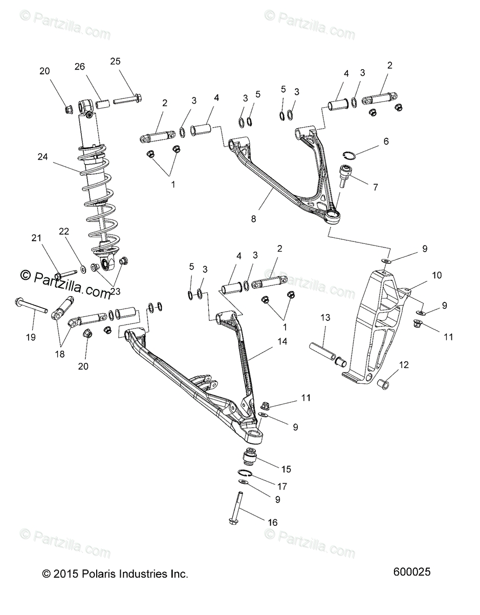 Рычаг / CONTROL ARM, LOWER, RH Black глянец верх