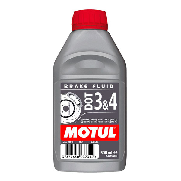 Тормозная жидкость MOTUL DOT3&4 (100%синт) 0,5 л.