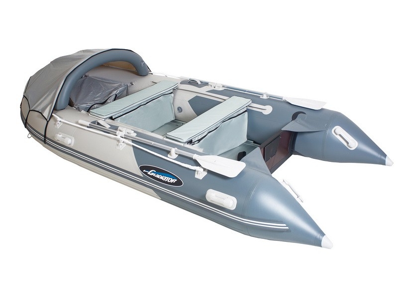 Надувная лодка GLADIATOR C370DP (светло-темносерая)