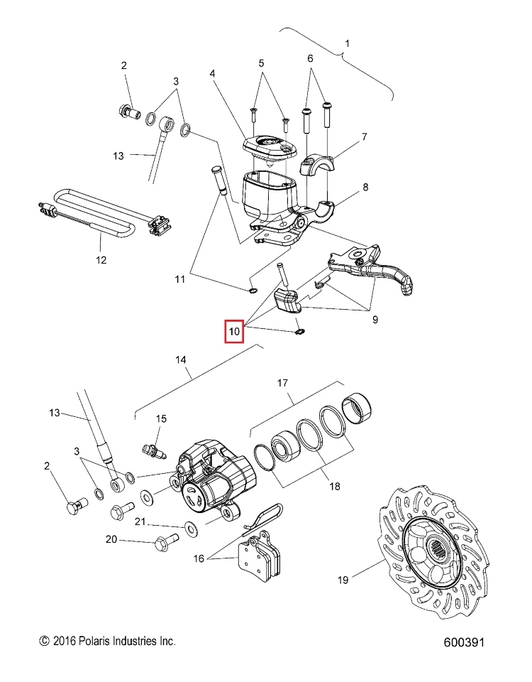 Стояночный тормоз Polaris KIT, PARK LEVER 2203054