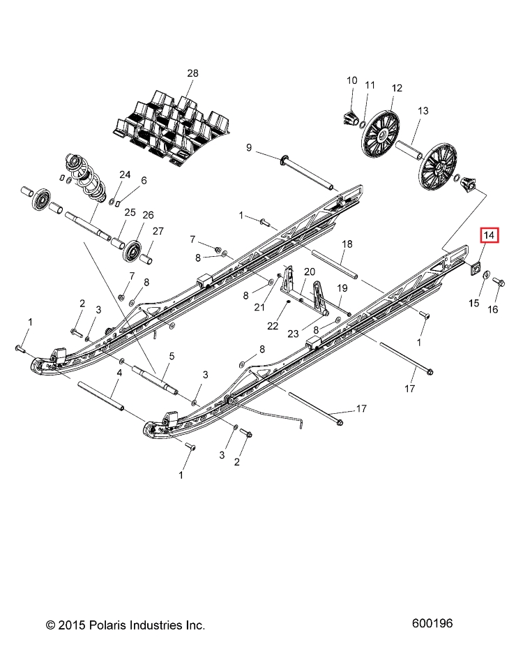 Направляющая крепление заднего катка RMK  SPACER, IDLER