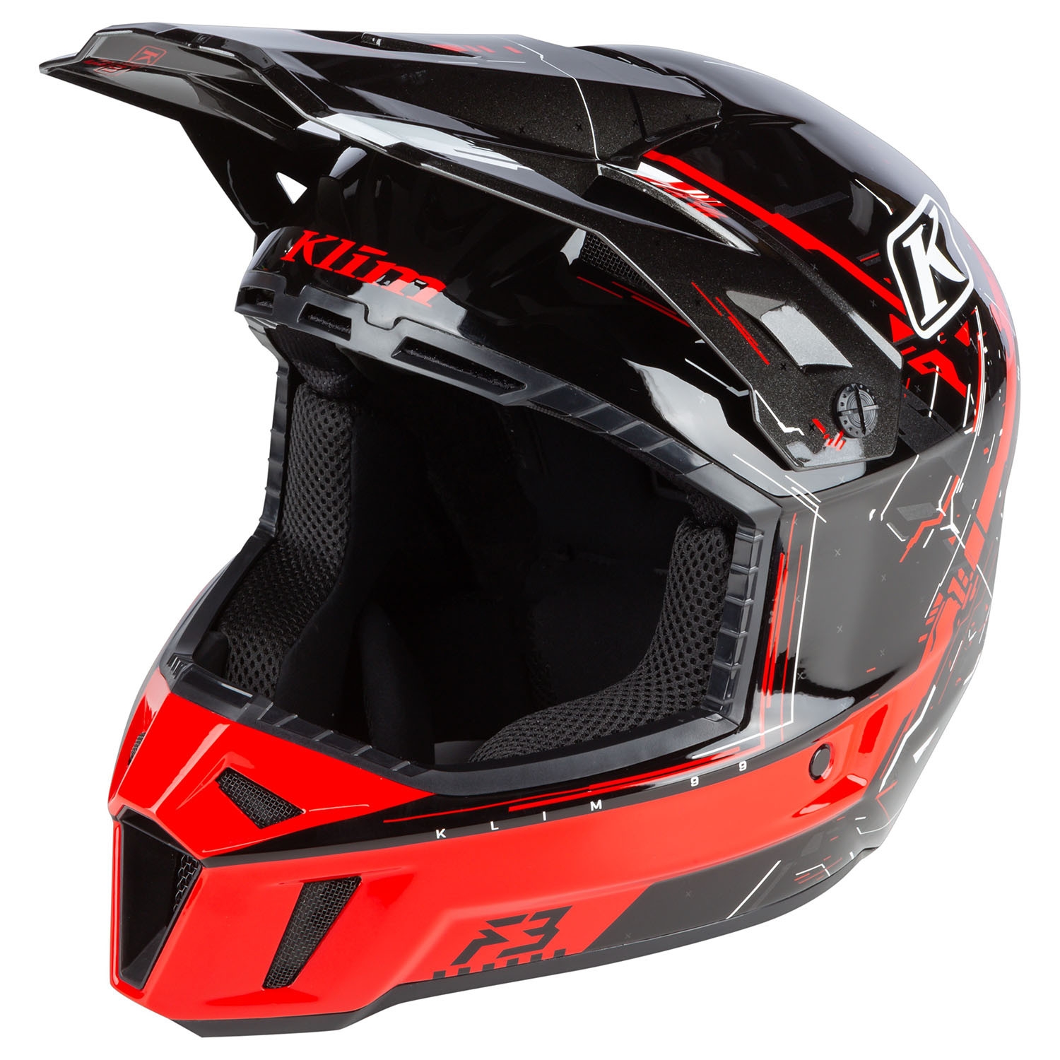 Шлем Klim F3 Helmet ECE MD Recoil High Risk Red