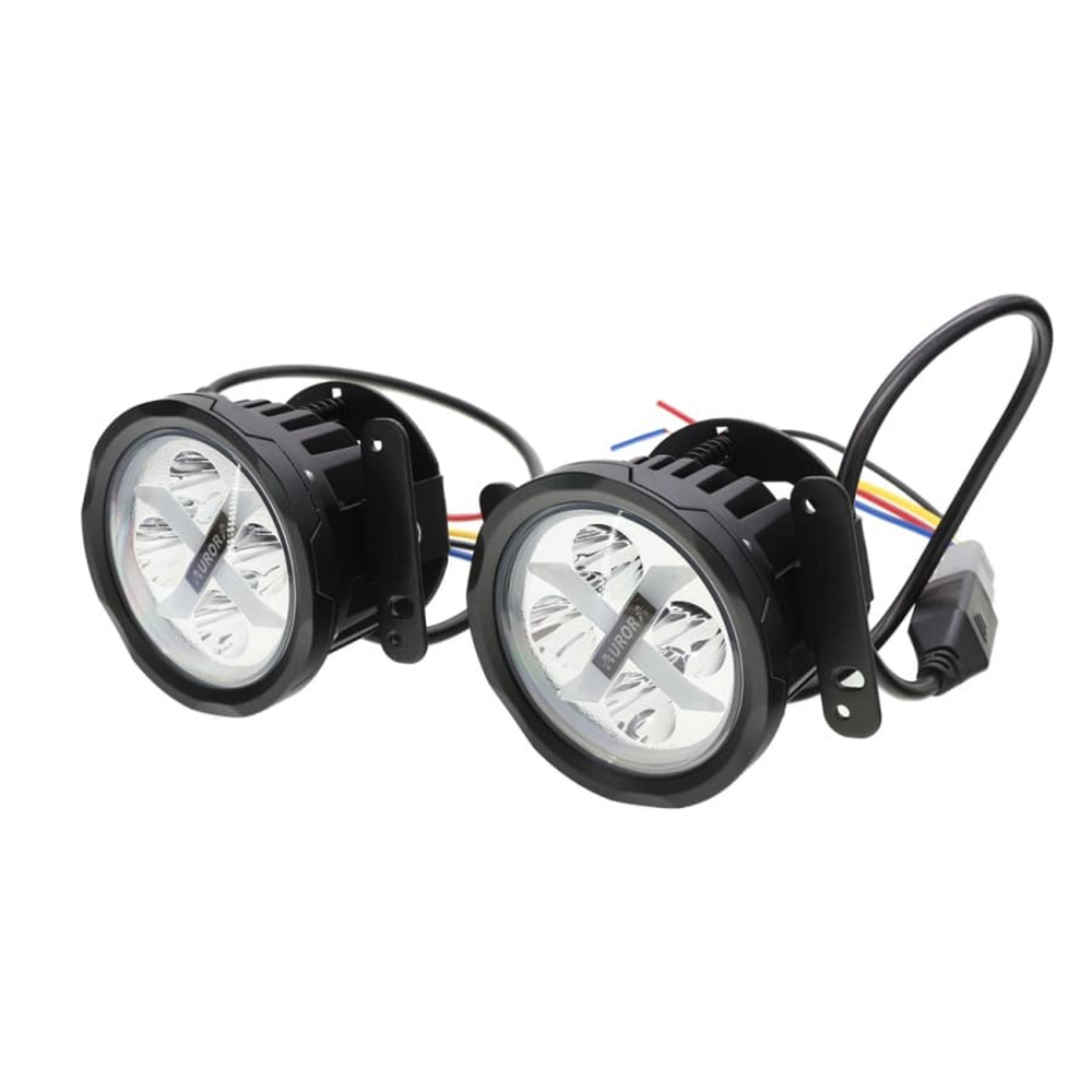 LED фара кругл, ИКС, 3200Лм, 40Вт, пара, синий