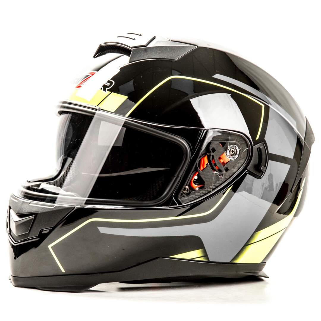 Шлем мото интеграл HIZER J5318 (L) Black/Yellow