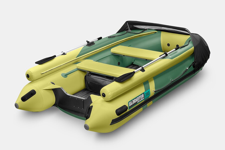 Надувная лодка GLADIATOR E380 X (зелено-оливковый) СПБ