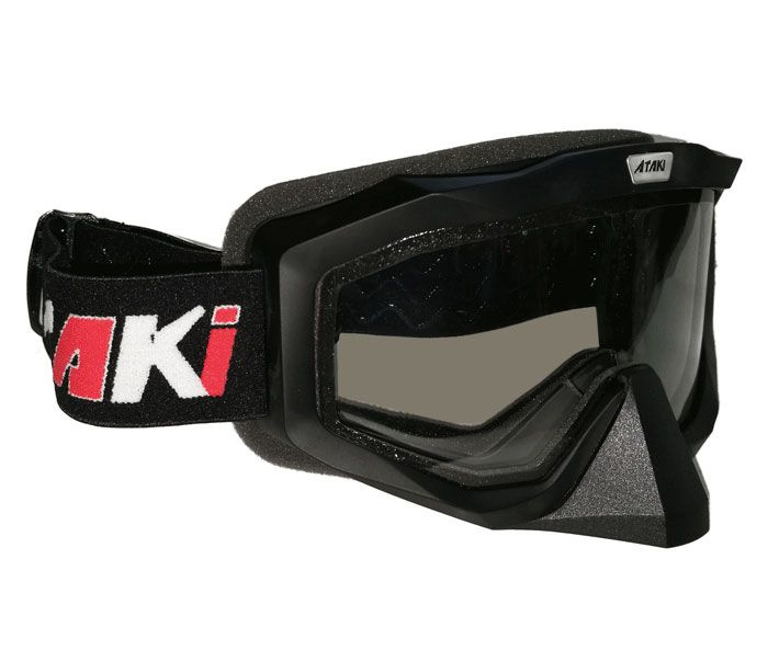 Очки для мотокросса, снегохода ATAKI (черные) двойное стекло