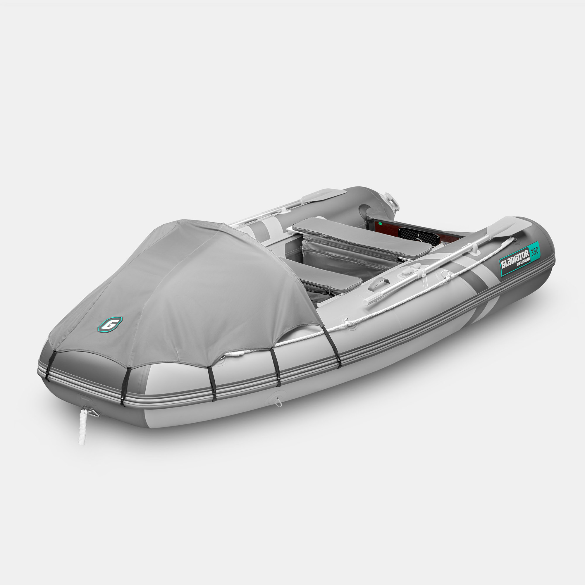 Надувная лодка GLADIATOR E350 PRO (светло-темносерый)