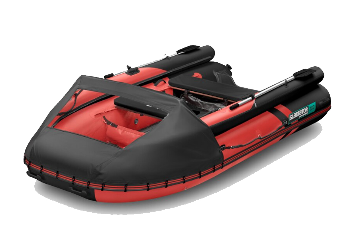 Надувная лодка GLADIATOR E420X (красно-черный)